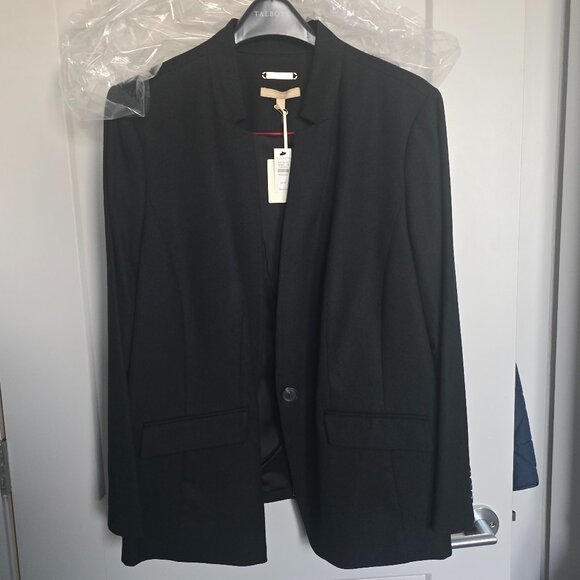NWT Talbots Black Virgin Wool Notch Collar Single Button Blazer 24W - Picture 1 of 14